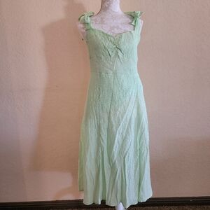 Women's Mint Green Sleeveless Midi Dress Sz L